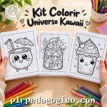 Kit Colorir Universo Kawaii