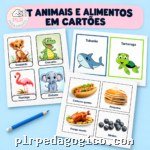 Kit Animais e Alimentos em Cartões