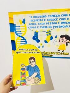 Painel e luva dia da sindrome de down