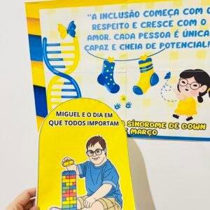Painel e luva dia da sindrome de down
